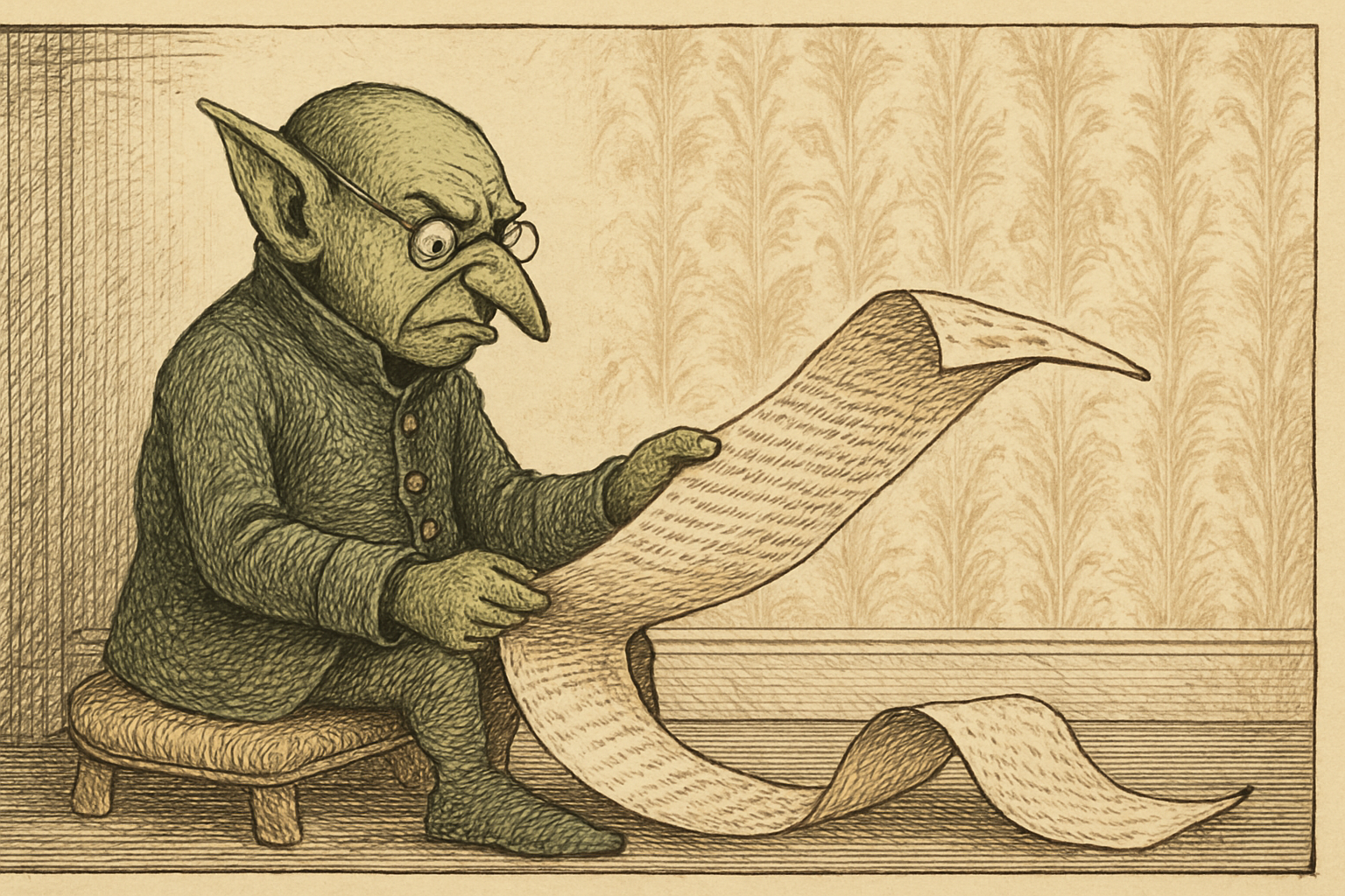 The Goblin and his list of grumbles.