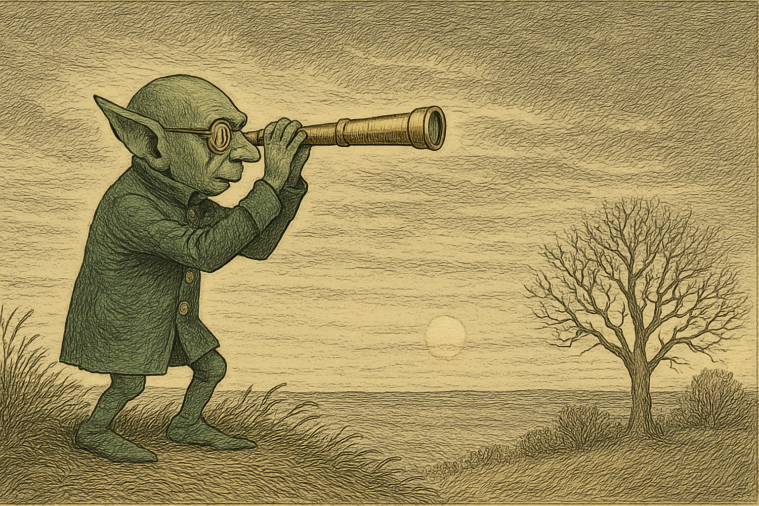 The Goblin, searching the horizon.
