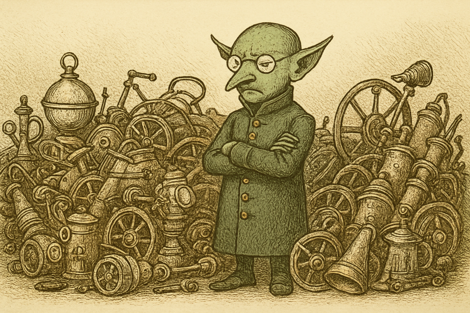 The Goblin, unimpressed by gadgets.